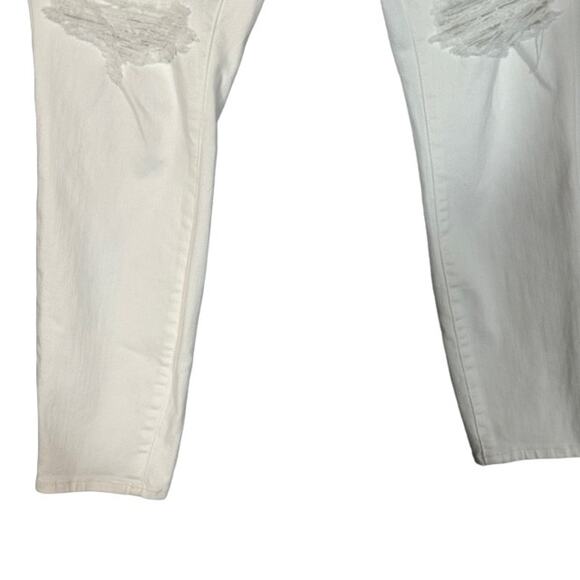 Good American White Destroyed High Rise Skinny Ankle Denim Jeans Women Sz 6/28 - Picture 5 of 8